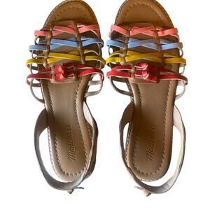 MADEWELL Maya Multi-Color Rainbow Huarache Sandal, Size 6.5
